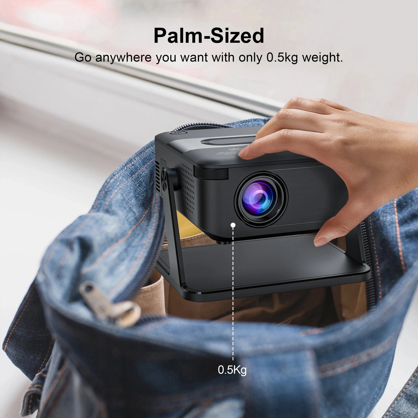 Salange HA109 Mini Projector Android11 WiFi6 BT5.0 280 ANSI 720P Built-in App Mirror SmartPhone for 1080P 4K Video Home Cinema