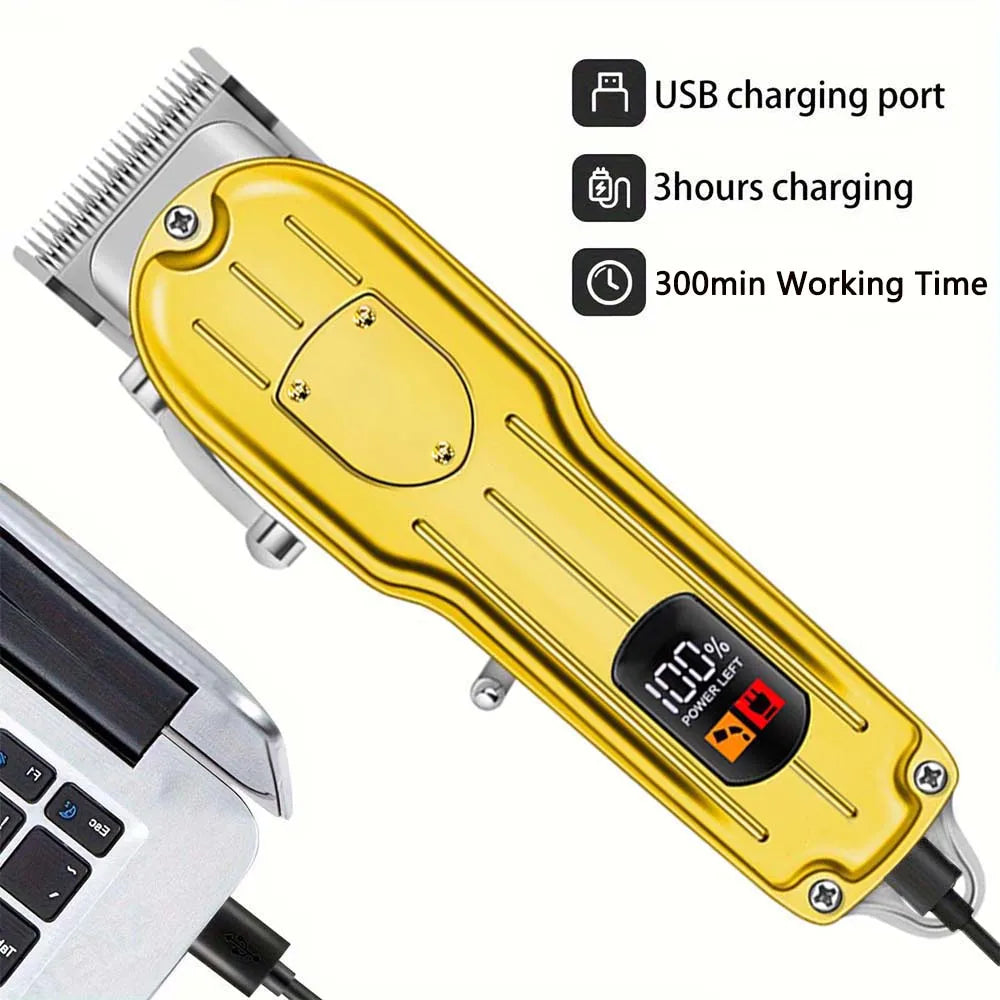 Professional Hair Clippers/Hair Trimmer/Beard Shaver for Men - Cordless Barber Clipper Hair Cutting Kit, Haircut Grooming Kit - AMULET RING STORE