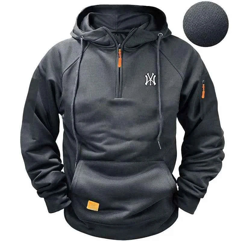 2025 Fashion Men multi-pocket zipper comfortable casual hoodie spring and autumn pullovers sweatshirts fitness hoodies