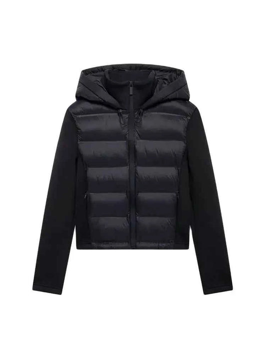 Hooded Patchwork Padded Jacket Coat with Pockets for Women, Long Sleeve, Front Zipper, Female Outerwear, Chic Tops, Fashion