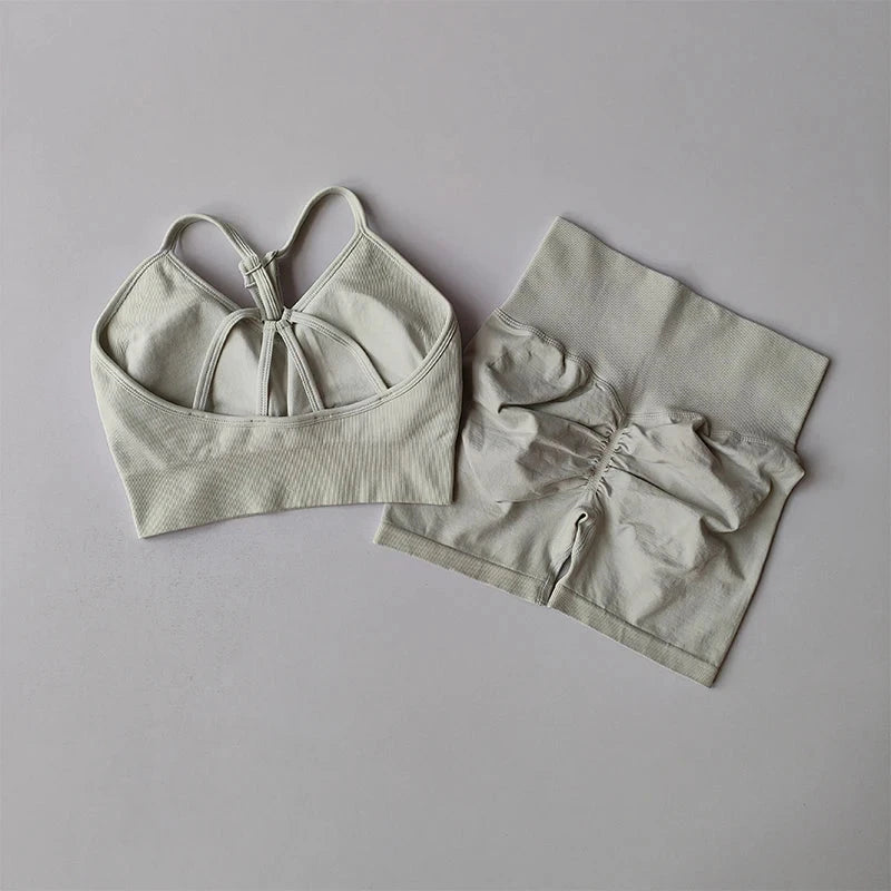 Butt Lifting Fitness Shorts Lifting Set for Women's Elastic Breathable Quick-drying Sports Underwear Beautiful Back Yoga Suit