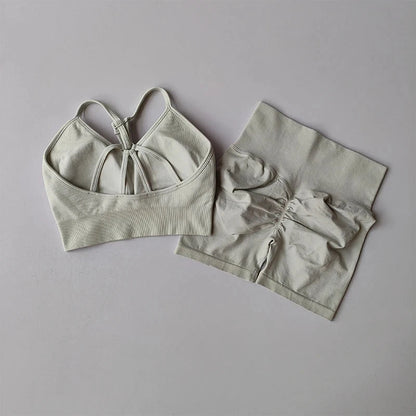 Butt Lifting Fitness Shorts Lifting Set for Women's Elastic Breathable Quick-drying Sports Underwear Beautiful Back Yoga Suit