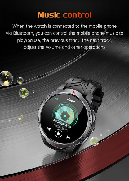 1100mAh Super Capacity Battery Military Outdoor Smart Watch Men 1.7inch Screen Compass Bluetooth Call 3ATM Waterproof SmartWatch