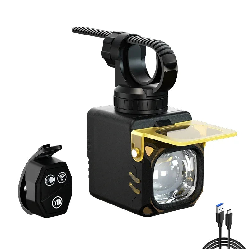 New Multifunctional Q05 MTB Bike Light Rechargeable Waterproof Remote Control White Red Blue LED Outdoor Cycling Birthday Gift - AMULET RING STORE