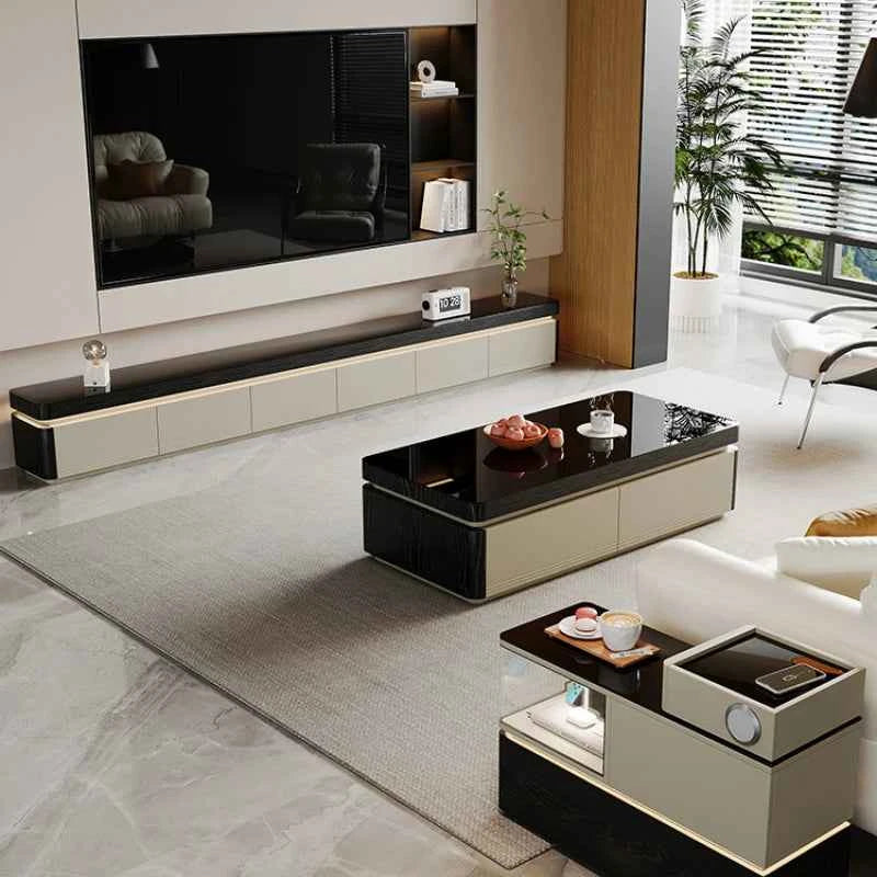 Elegant Space Saving TV Stand Eco Friendly Materials Sustainable Modern Aesthetics TV Stand Sliding Doors Living Room Furniture
