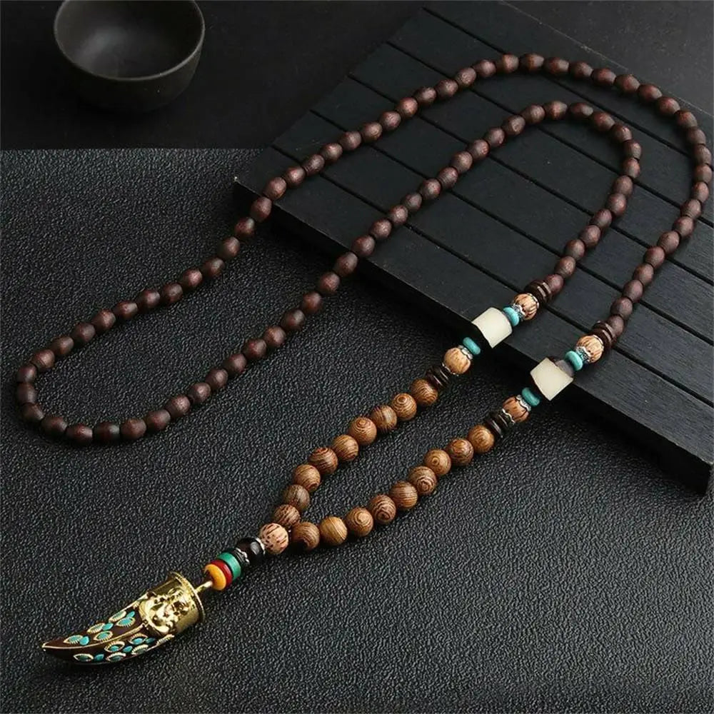 Fashion Long Sweater Pendant Chain Wooden Beaded Tassel Boho Bohemian Necklace Jewelry Nepal Wood Beads Pendant Necklace