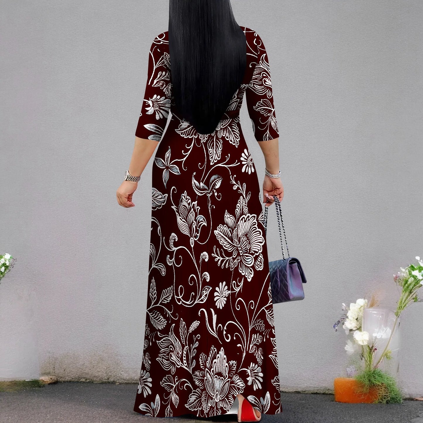 Women's Casual Sexy V Neck 3/4 Sleeves Club wear Party Outfits