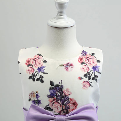 2025 New Girls' Dress - Sleeveless Bow Peplum Dress - Lace Princess Dress - National Day Party Children's Dress