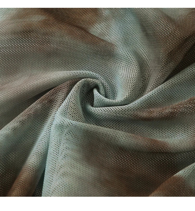 XL-5XL Plus Size Vacation Bikini Sexy Three-Piece Split Long Sleeve Swimsuit Women Summer Blue Pleated Beach Party Swimsuits