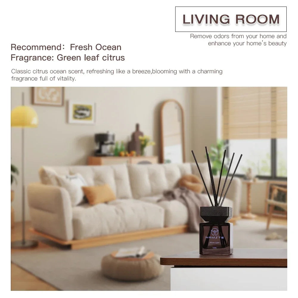 NAMSTE 100ML Reed Diffuser Stick Fragrance oil Aromatherapy Flameless Hotel Home SPA Aromatherapy Air Freshener Fragrance Scent - AMULET RING STORE