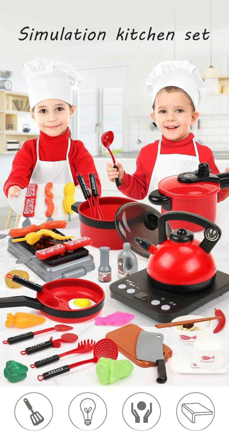 Kitchen Toys Set For Kid Girl Cooking Toy Baby Cutting Fruit Cooking Kitchen Utensils Children Simulation Education Pretend Play