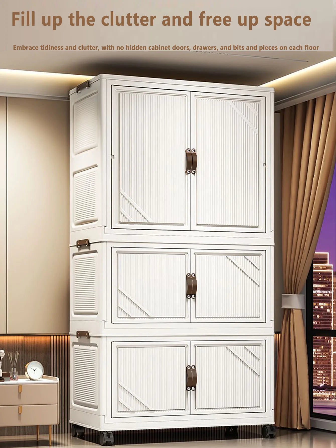 Multi-specification Multifunction White Folding Storage Cabinet Large Capacity Dustproof Wardrobe Storage Box - AMULET RING STORE