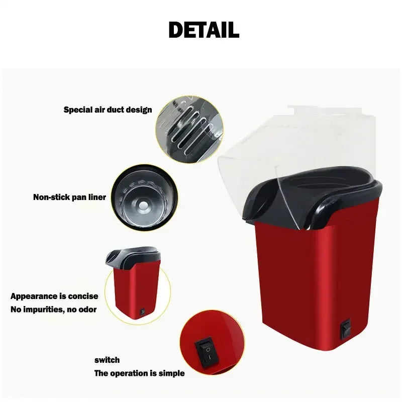 220v Popcorn Makers Mini Popcorn Machine Electric Household Appliance Machine Fully Automatic Popcorn Machine For Home Kitchen - AMULET RING STORE