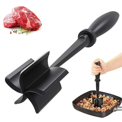 Meat Chopper Masher for Ground Beef and Hamburger Meat, Heat Resistant 5 Curved Blades Ground Beef Smasher, Mix and Chop Tool - AMULET RING STORE