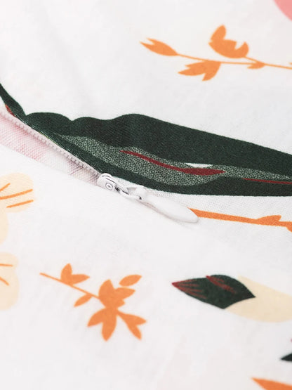 Nice-forever Vintage Elegant Floral Print Pleated Round neck vestidos A-Line Pinup Business Party Women Flare Swing Dress A102