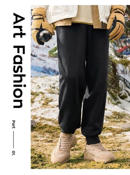 Xtep Trousers For Men And Women 2024 Winter Knitting Loose Exercise Sweatpants Casual Trendy Warm Soft Bottoms 876427630125