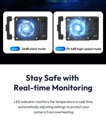 Ulanzi CU01 Thermostatic Semiconductor Camera Cooler Camera Cooling Fan Radiator 4K Recording Kit Heat Sink for Sony Canon Nikon