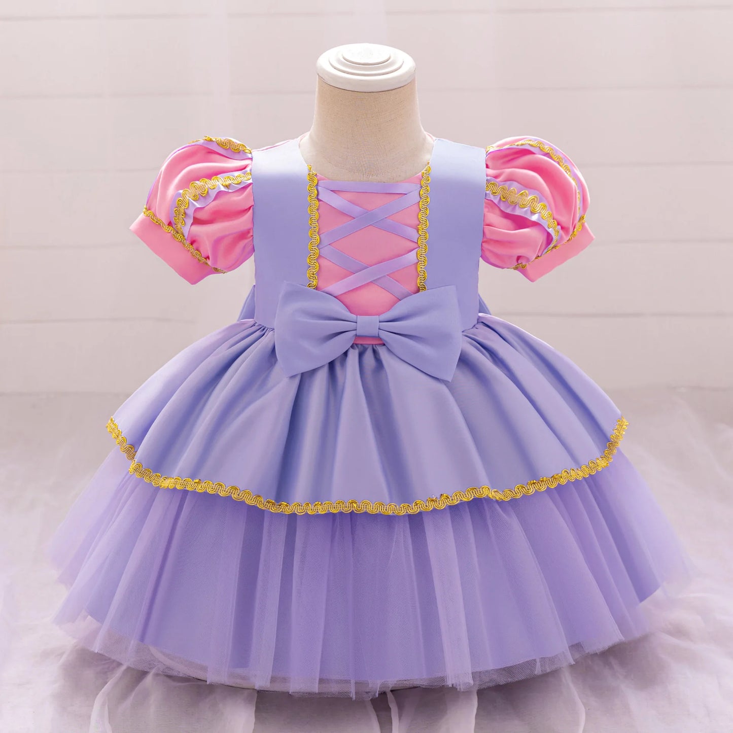 Princess Dress For Toddler Little Girl Luxurious Bow Gown Kids Birthday Party Clothes Halloween Carnival Children Princess Dress