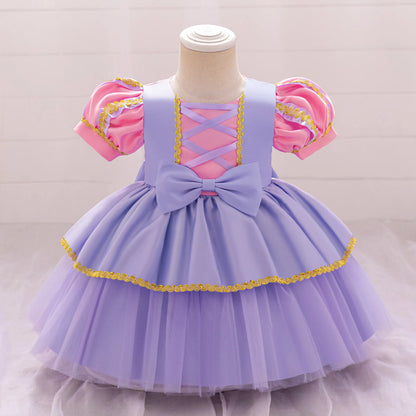 Princess Dress For Toddler Little Girl Luxurious Bow Gown Kids Birthday Party Clothes Halloween Carnival Children Princess Dress
