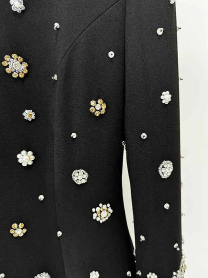 HIGH STREET Newest Fashion 2025 Designer Party Vestido Women's Formal Long Sleeve Luxurious Beaded Long Maxi Dress