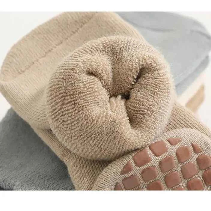 3 Pairs Winter Warm Newborn Baby Girls And Boys Anti-Slip Socks Toddler Cute Cartoon Floor Wearing Accessories - AMULET RING STORE