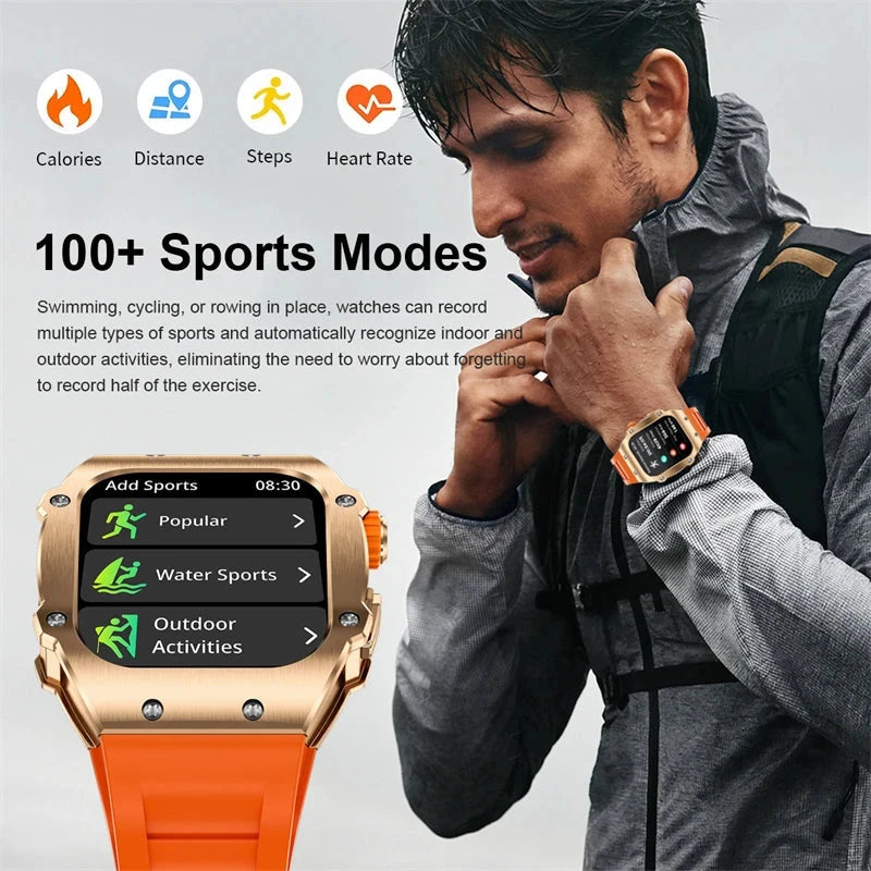 2024 Outdoor Sports Smart Watch Men 1.91 inch Screen Bluetooth Calling Waterproof Travel AI Voice Men Smartwatch For IOS Android