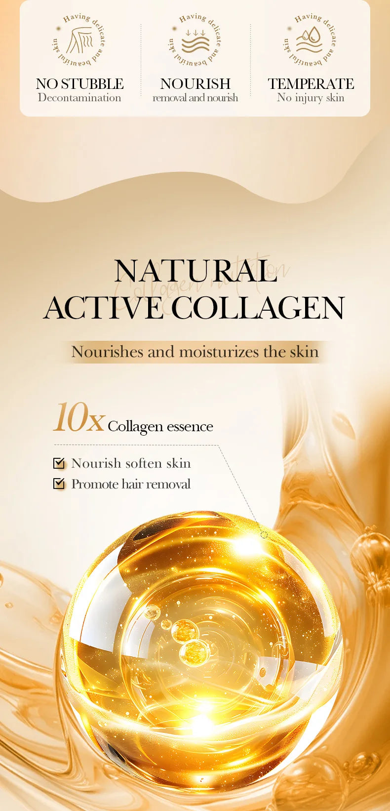 Fast Hair Removal Cream Painless Hair Growth Inhibitor Arm Armpit Legs Permanent Depilatory for Men Women Beauty Body Care 60g - AMULET RING STORE