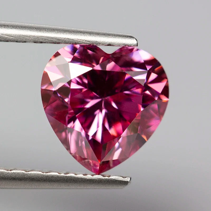Pink Moissanite Stones with GRA Certificate Round/Pear/Oval/Emerald/Heart/Cushion/Princess/Asscher/Radiant Cut