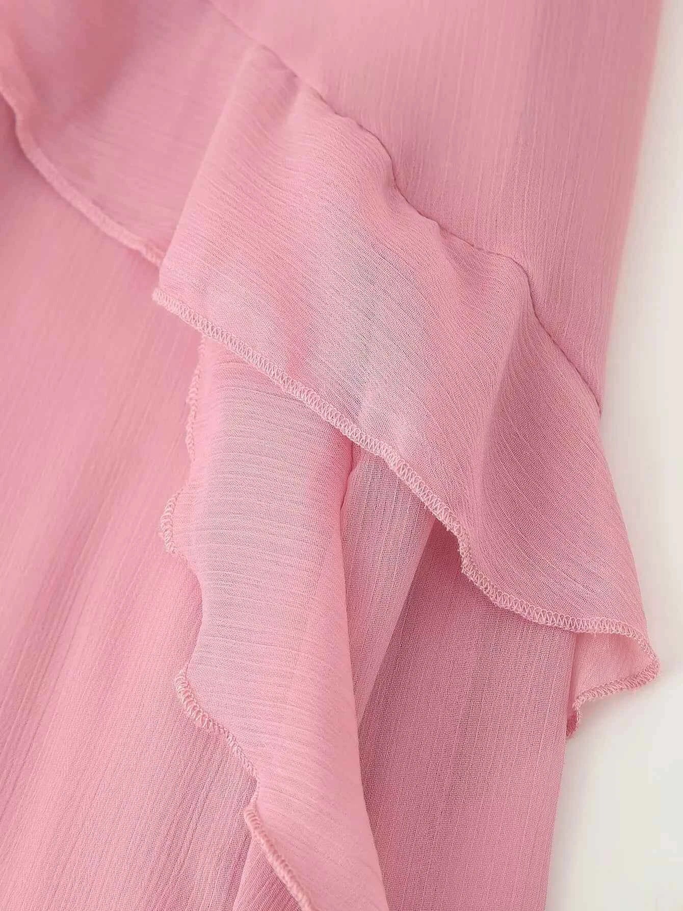 European and American style 2025 early autumn new layered ruffled long-sleeved chiffon dress