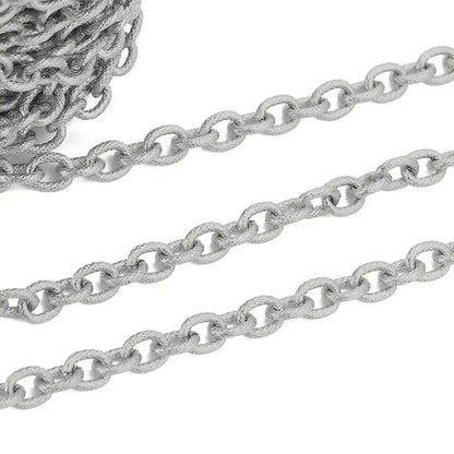 1M Heavy Chunky Hip Hop Chain Stainless Steel Frosted Oval Link Chains for DIY Men Jewelry Making Punk Necklace Bracelet Chain - AMULET RING STORE