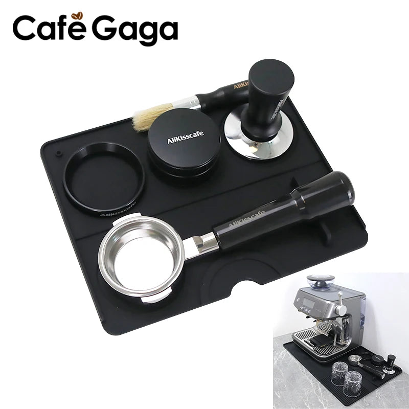Coffee Tamper Mat Espresso Portafilter Station Silicone Bar Machine Pad Rubber Anti Slip Bar Kitchen Barista Tools Accessories - AMULET RING STORE