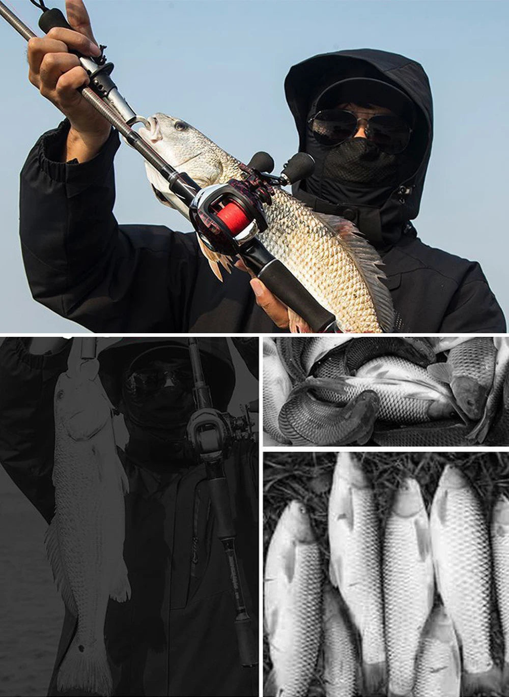 1.8m 2.1m 2.4m 2.7m Telescopic Fishing Rod Travel Spinning Casting Fishing Rod Anti Slip Portable Sea Pole for Angler - AMULET RING STORE