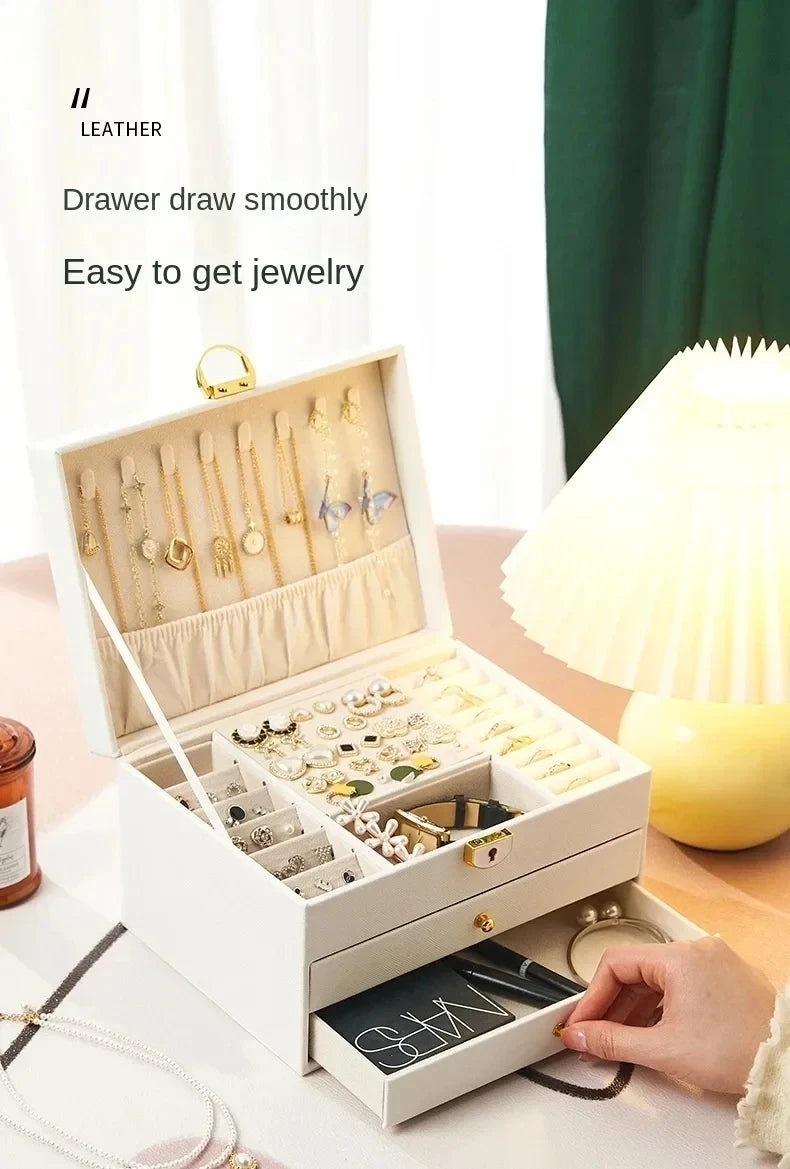 Three-layer Jewelry Storage Box for High-end Exquisite Necklaces, Earrings,Gold Jewelry and Hand Accessories with Large Capacity - AMULET RING STORE