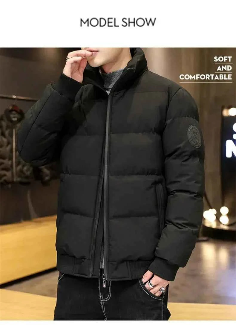 Winter Man Stand Collar Jackets Cotton-padded Parkas Puffer Jacket Men Warm Coats Thick Casual Outwear Streetwear Men's Clothing