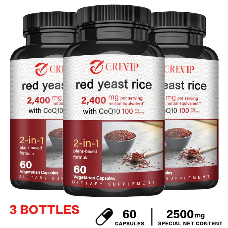 Red Yeast Rice Capsules - Benefits Cardiovascular Blood Circulation, Heart Health and Energy Production - AMULET RING STORE