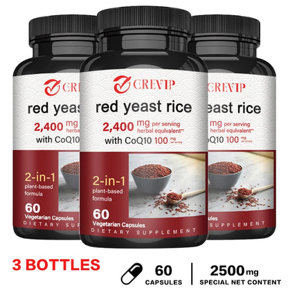 Red Yeast Rice Capsules - Benefits Cardiovascular Blood Circulation, Heart Health and Energy Production - AMULET RING STORE