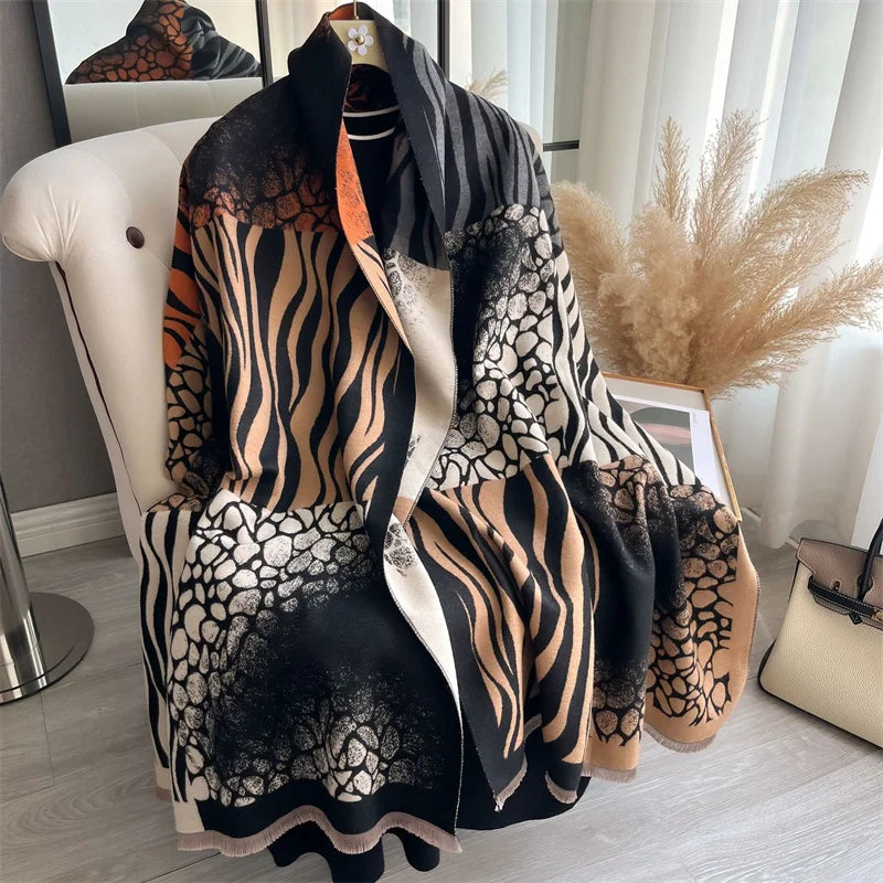 Cashmere Scarf for Women Thick Warm Winter Blanket Brand Female Luxury Quality Shawl Wrap Bufanda 2024 Poncho Echarpe Pashmina