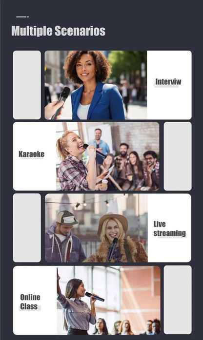 NUNAVO wireless microphone Interview professional microfeono Mic Handle broadcast microphone handheld for iphone smart phone