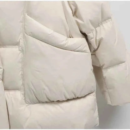 Puff Down Jacket Women's Winter Jacket Padded New Outerwear Hooded Versatile Loose Padding Thickened White Duck Down Warm Coat