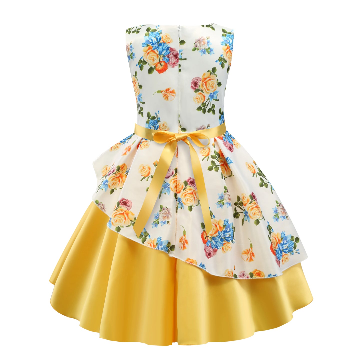 2025 New Girls' Dress Sleeveless Mesh Pommel Dress Lace Princess Dress Holiday Party Children's Dress Sold Well