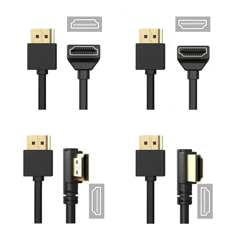 90 Degree HDMI 2.0 Cable - Graphene Enhanced for Space-Saving Installations | 8K, 3D & High Refresh Rate Aux Cable Hdmi Cable - AMULET RING STORE