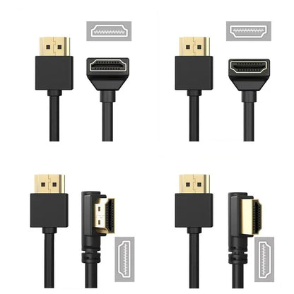 90 Degree HDMI 2.0 Cable - Graphene Enhanced for Space-Saving Installations | 8K, 3D & High Refresh Rate Aux Cable Hdmi Cable - AMULET RING STORE