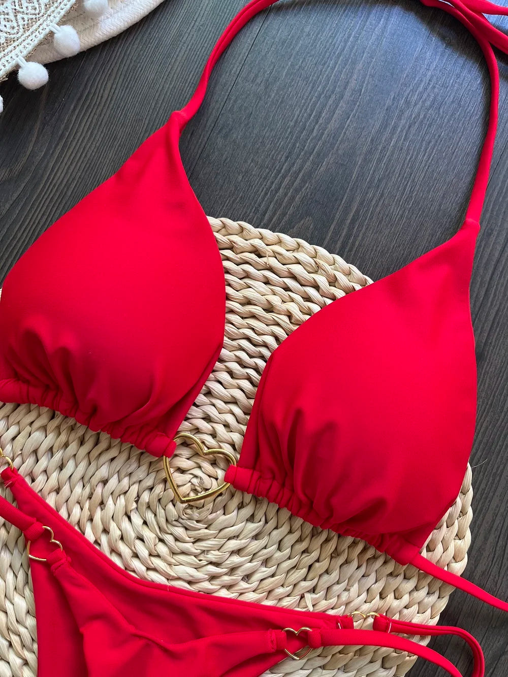 RUOTONSEPT Sexy Halter Solid color Bikini Set Women's Swimsuit Two-piece Triangle Thong Swimwear Bathing Suit Brazilian Biquinis - AMULET RING STORE