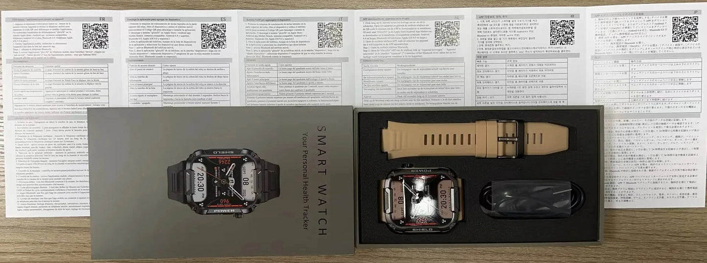 Outdoor Men Smart Watch 1.85'' 400mAh Bluetooth Call Health Monitor Swim Waterproof Sport Smartwatch for Xiaomi IOS Android 2025