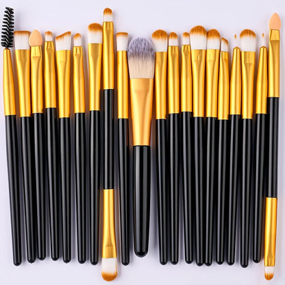 8/20Pcs Eye Makeup Brush Set Portable Soft Makeup Tool Eyeshadow Blending Detail Cosmetics Brush Kit with Makeup Egg Powder Puff - AMULET RING STORE