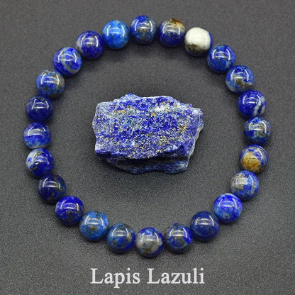 Real 5A Natural Lapis Lazuli Stone Beads Bracelet Homme Elastic High Quality Energy Healing Jewelry for Women Gift for Boyfriend