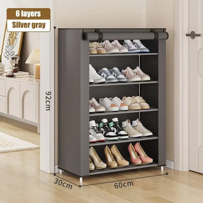 Household corridor storage cabinet shoe rack fabric dustproof shoe cabinet economical multi-layer furniture minimalist furniture