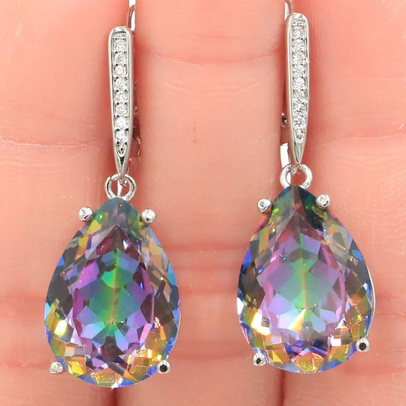 Buy 4 Get 1 Free Zultanite Color Changing Alexandrite Topaz Real Ruby Emerald Sapphire Mystic Topaz Silver Earrings Pendant