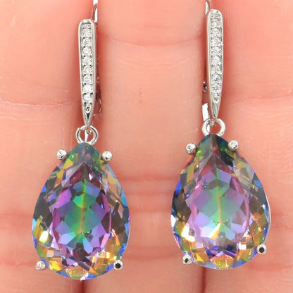 Buy 4 Get 1 Free Zultanite Color Changing Alexandrite Topaz Real Ruby Emerald Sapphire Mystic Topaz Silver Earrings Pendant