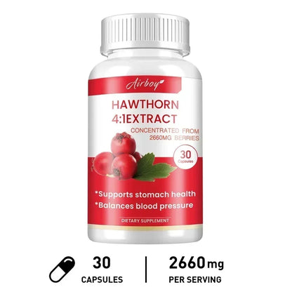 Hawthorn Berry Extract Capsule - Supports Digestive Health, Promotes Energy Production, Blood Circulation, and Boosts Immunity - AMULET RING STORE
